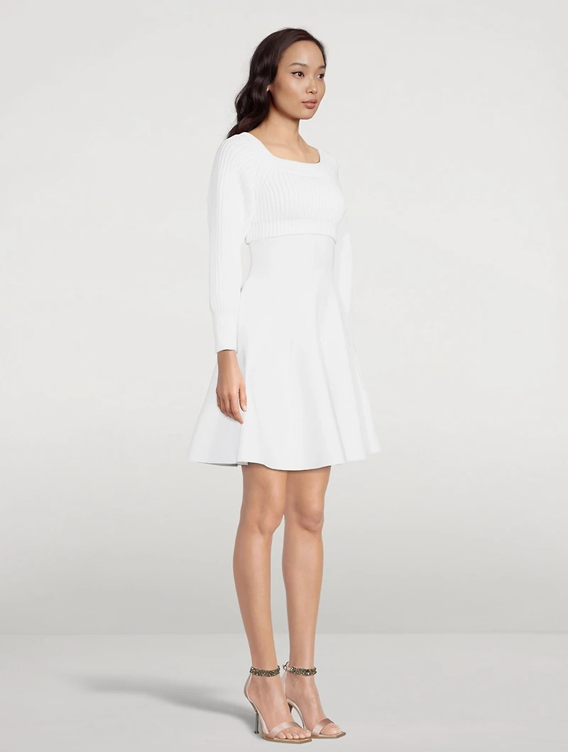 Layered Rib-Knit Dress