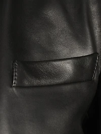 Spliced Leather Blazer