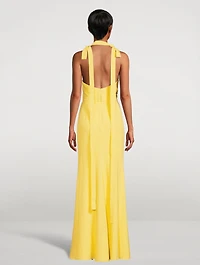 Drawstring Halter Gown