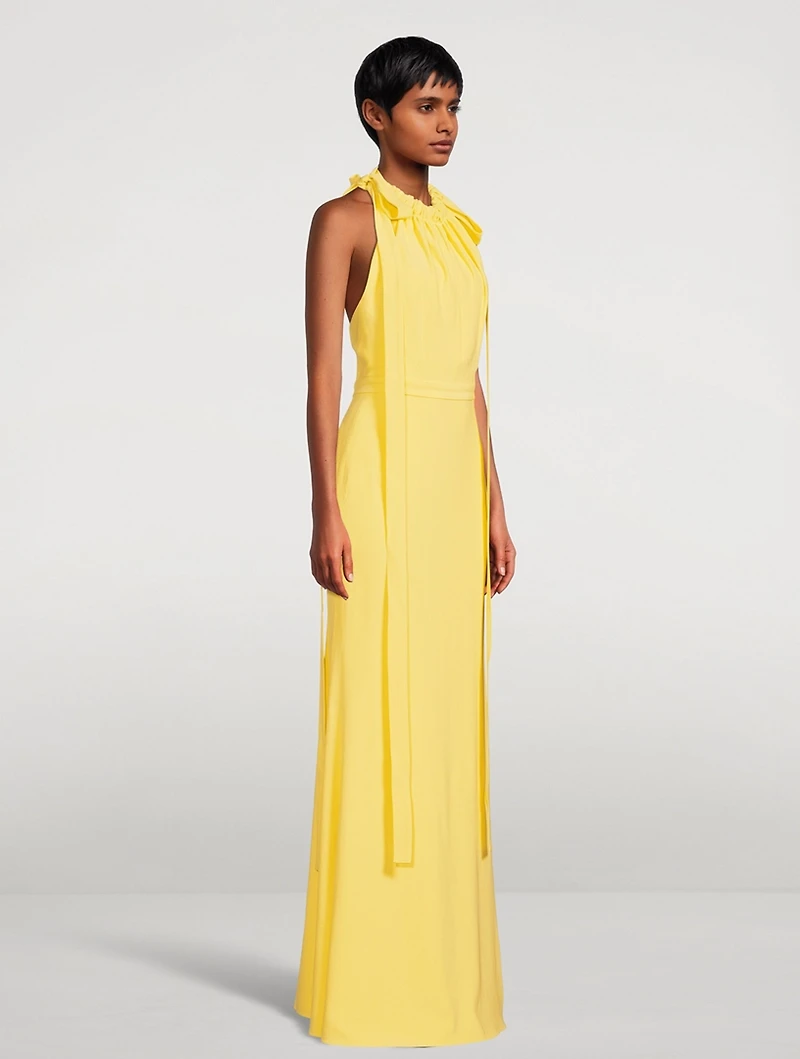 Drawstring Halter Gown