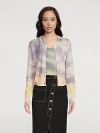 Wool And Silk Cardigan Daybreak Print