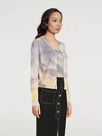 Wool And Silk Cardigan Daybreak Print