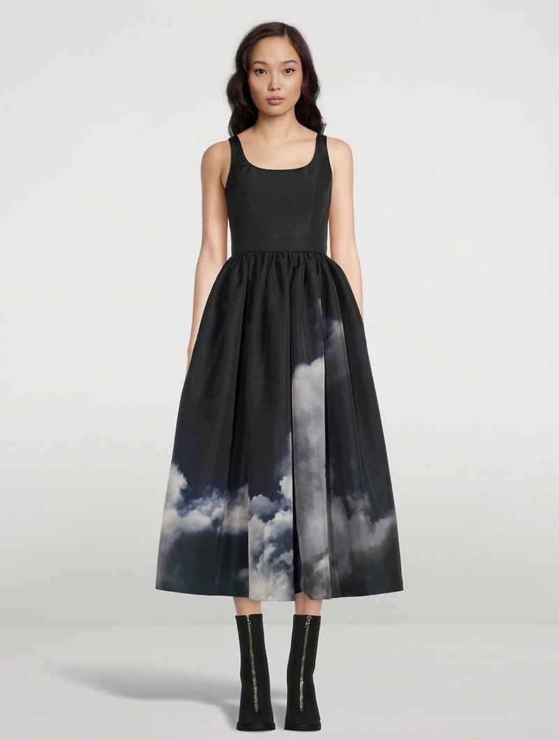 Polyfaille Midi Dress Storm Print