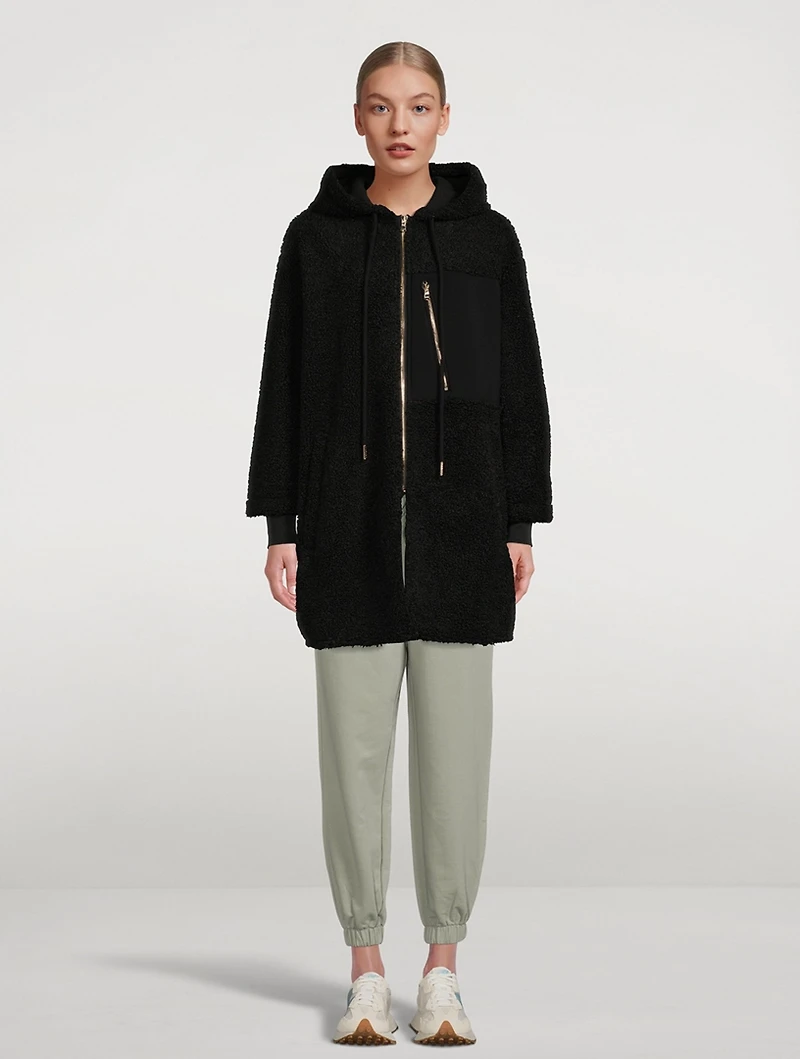 Olympus Boucle Sherpa Coat With Hood