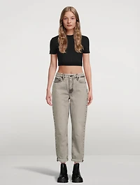 Weekender High-Waisted Jeans With Fray Hem