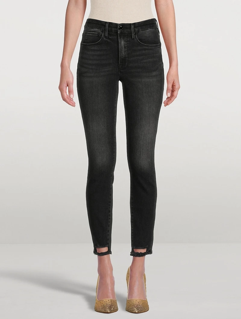 Good Legs Shadow-Pocket Skinny Jeans With Broken Hem