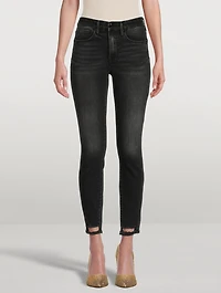 Good Legs Shadow-Pocket Skinny Jeans With Broken Hem