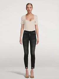 Good Legs Shadow-Pocket Skinny Jeans With Broken Hem