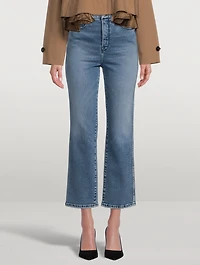 Good Curve Straight-Leg Jeans With Fray Hem