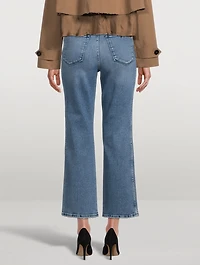 Good Curve Straight-Leg Jeans With Fray Hem