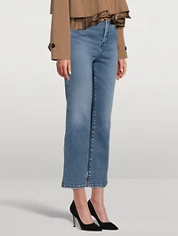 Good Curve Straight-Leg Jeans With Fray Hem