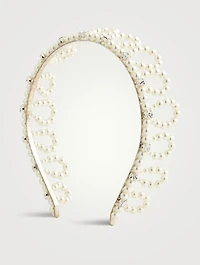 Faux Pearl And Crystal Crown Hairband