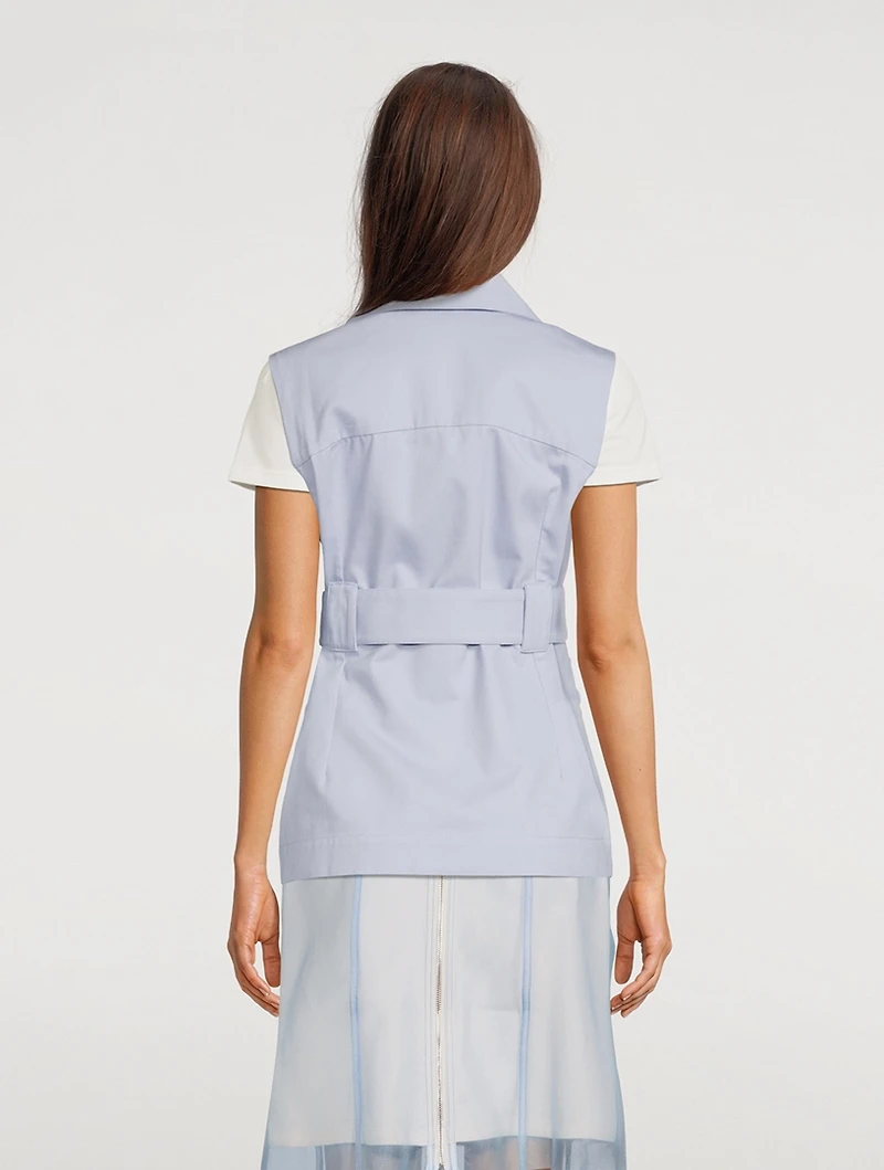 Georgina Cotton Twill Safari Vest With Belt
