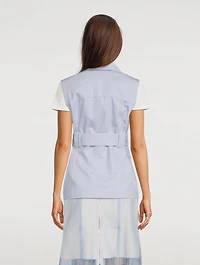 Georgina Cotton Twill Safari Vest With Belt