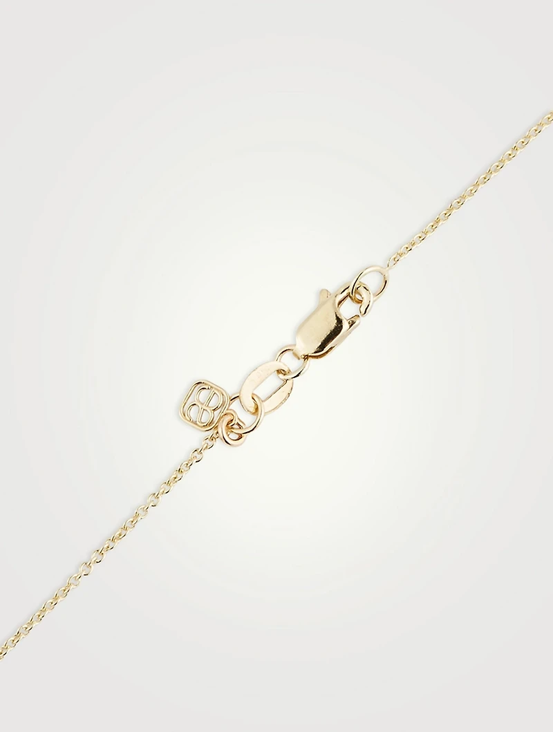 14K Gold Evil Eye Pendant Necklace With Pearl