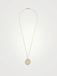14K Gold Moroccan Flower Pendant Necklace With Diamonds