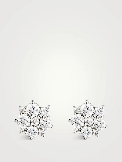 14K White Gold Diamond Stud Earrings