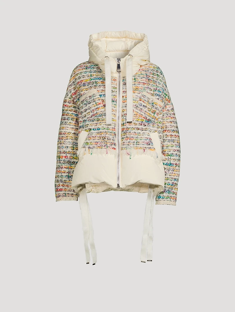 Khris Tweed Puffer Jacket With Hood