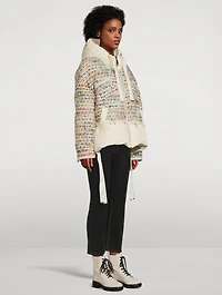 Khris Tweed Puffer Jacket With Hood