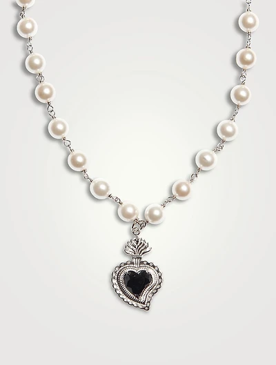 Radiant Heart Necklace With Pearls