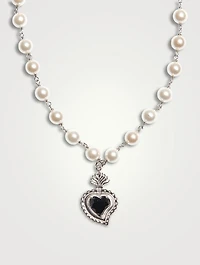 Radiant Heart Necklace With Pearls