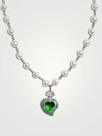 Rocky Radiant Heart Necklace With Pearls