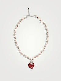 Radiant Heart Necklace With Pearls