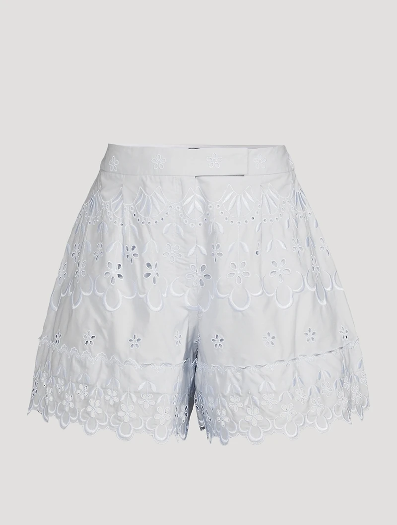 Embroidered Cotton Shorts