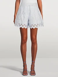 Embroidered Cotton Shorts