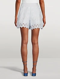 Embroidered Cotton Shorts