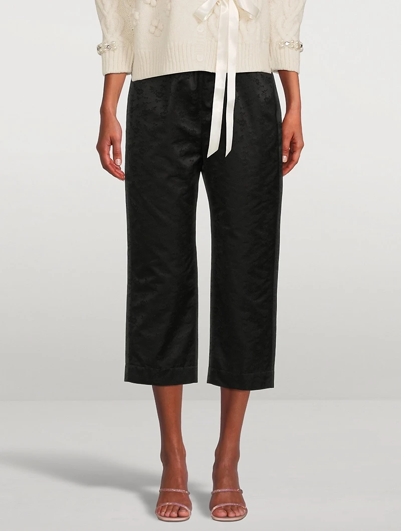 Daisy Faille Straight-Leg Trousers