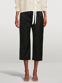 Daisy Faille Straight-Leg Trousers
