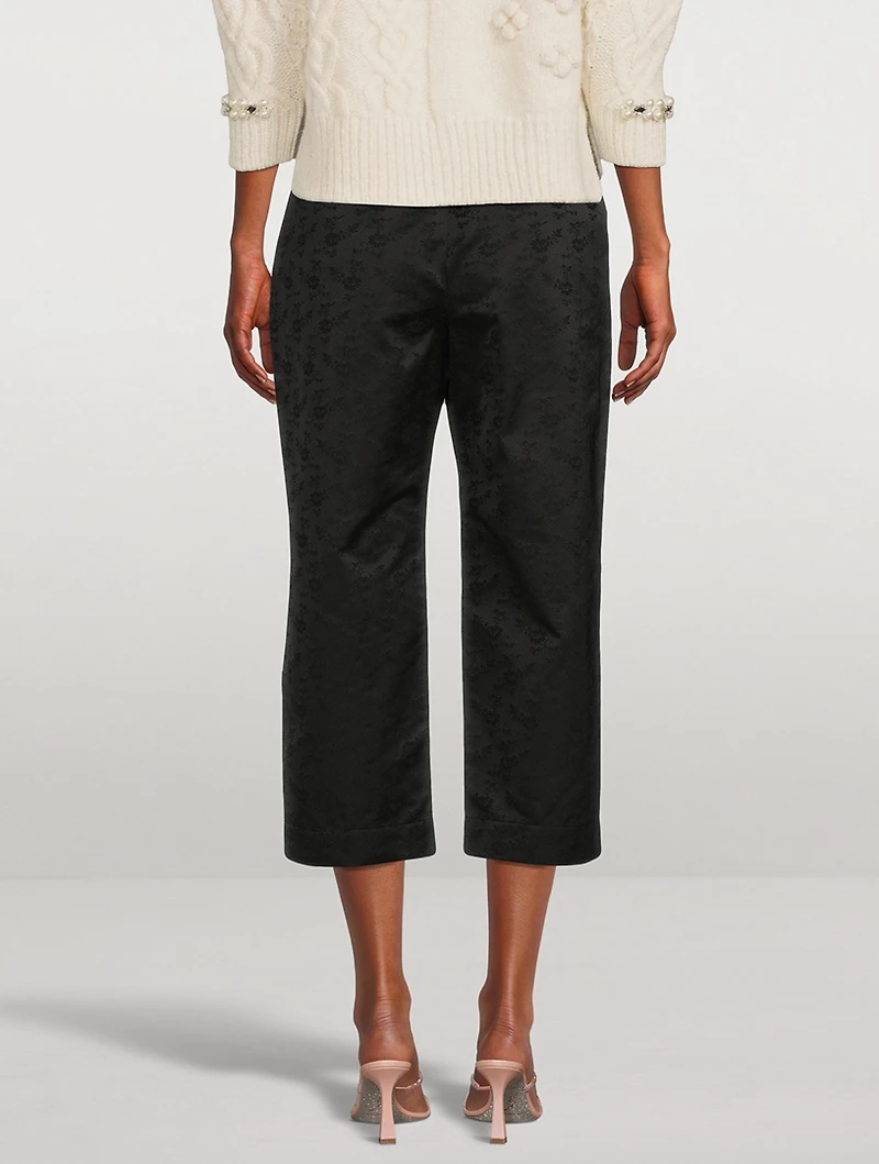Daisy Faille Straight-Leg Trousers