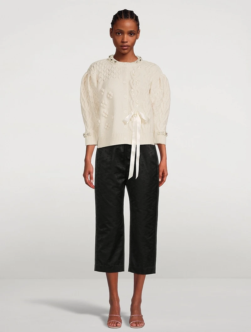 Daisy Faille Straight-Leg Trousers