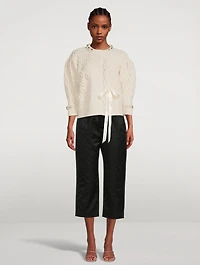 Daisy Faille Straight-Leg Trousers