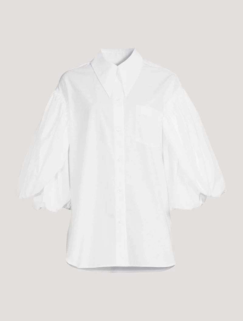 Layered Signature Sleeve Cotton Shirt