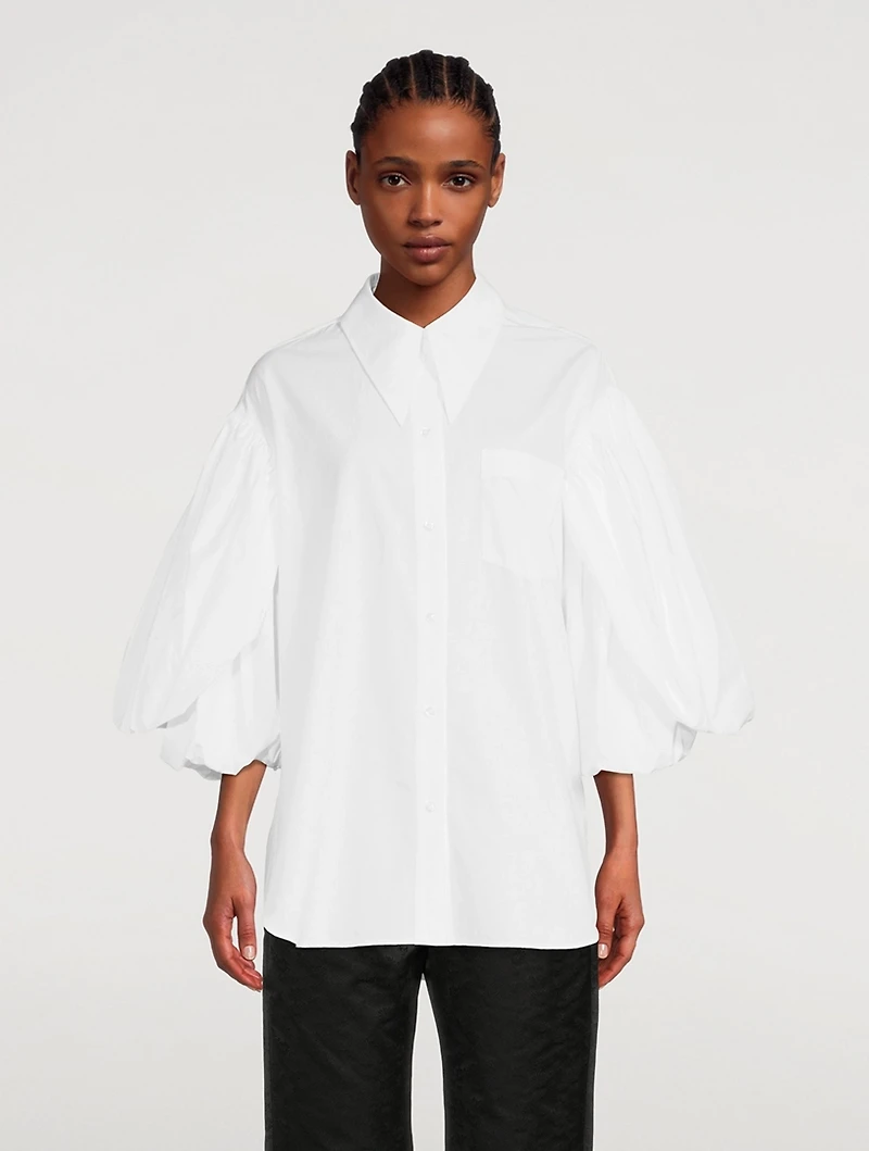 Layered Signature Sleeve Cotton Shirt