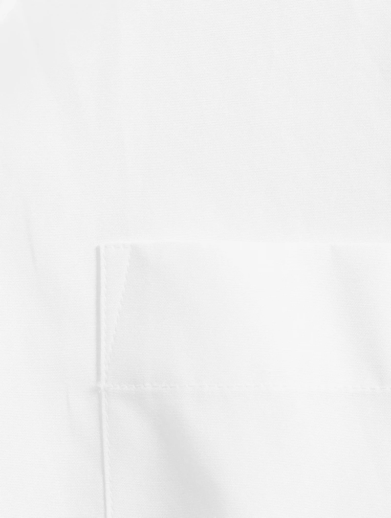 Layered Signature Sleeve Cotton Shirt