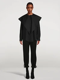Masculine Cotton Shirt With Long Pointed Collar