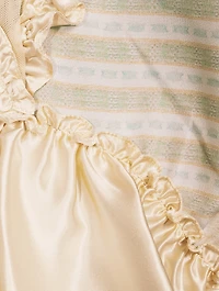 Sleeveless Patchwork Dress With Tulle Insert