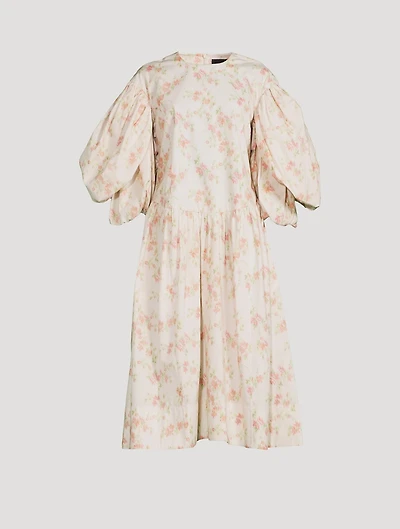 Layered Signature Sleeve Smock Dress Floral Print