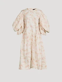 Layered Signature Sleeve Smock Dress Floral Print