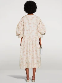Layered Signature Sleeve Smock Dress Floral Print