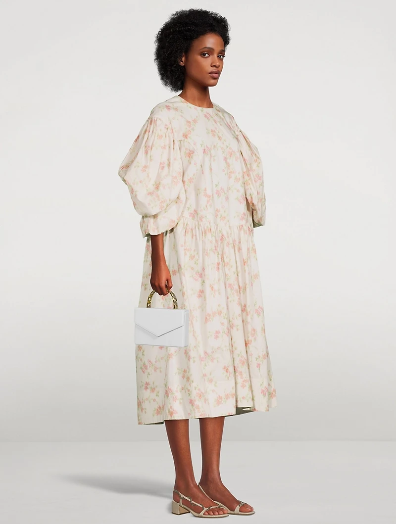 Layered Signature Sleeve Smock Dress Floral Print