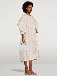 Layered Signature Sleeve Smock Dress Floral Print