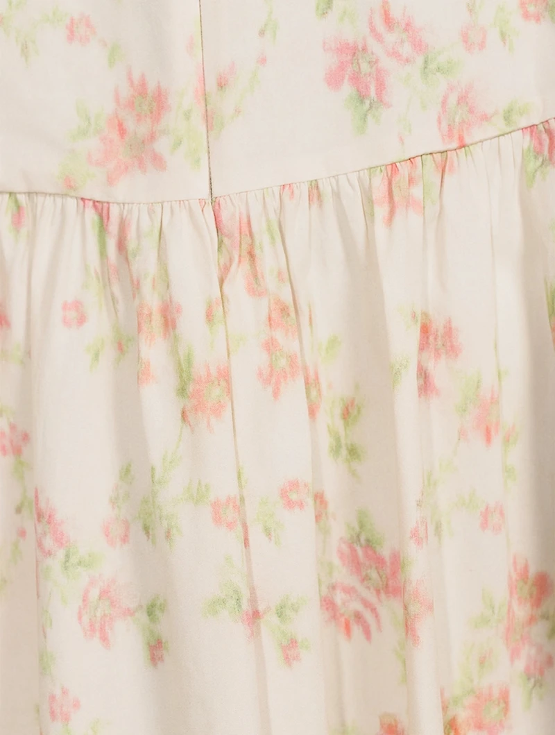 Layered Signature Sleeve Smock Dress Floral Print
