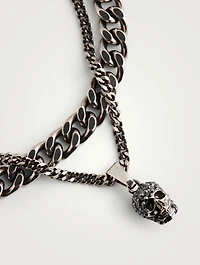 Pavé Skull Chain Bracelet