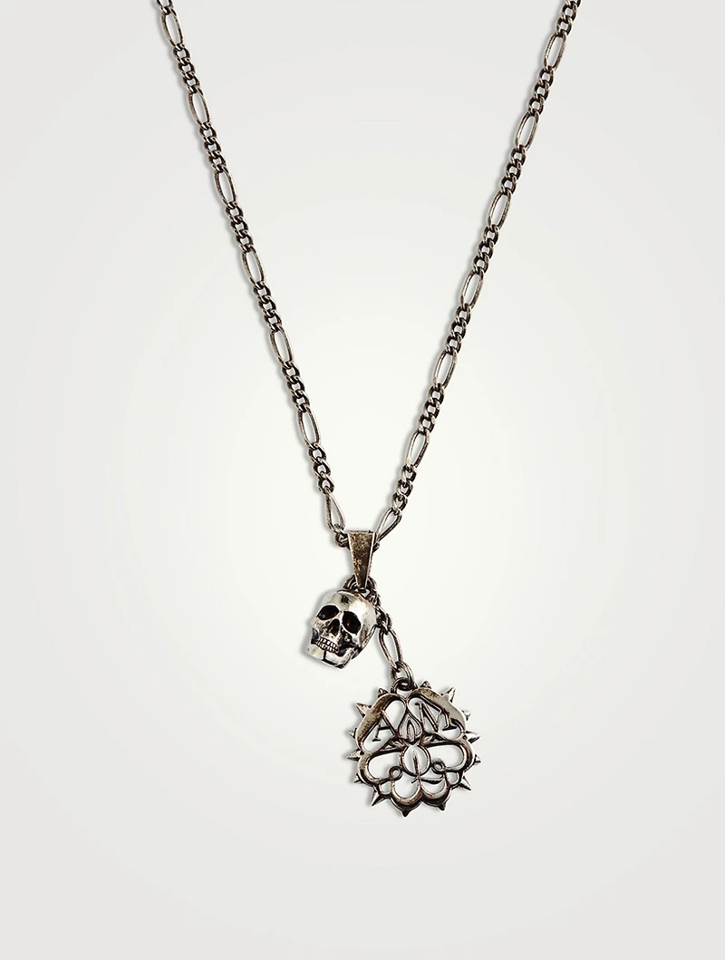 Studded Seal And Skull Necklace