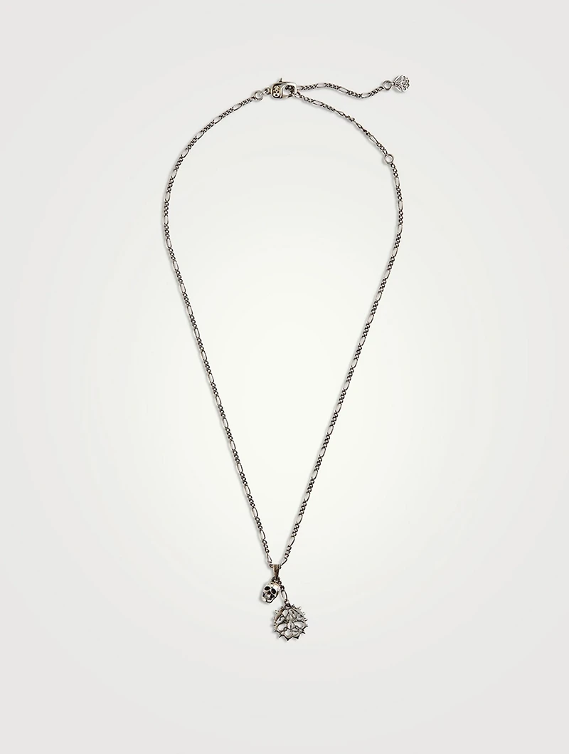 Studded Seal And Skull Necklace