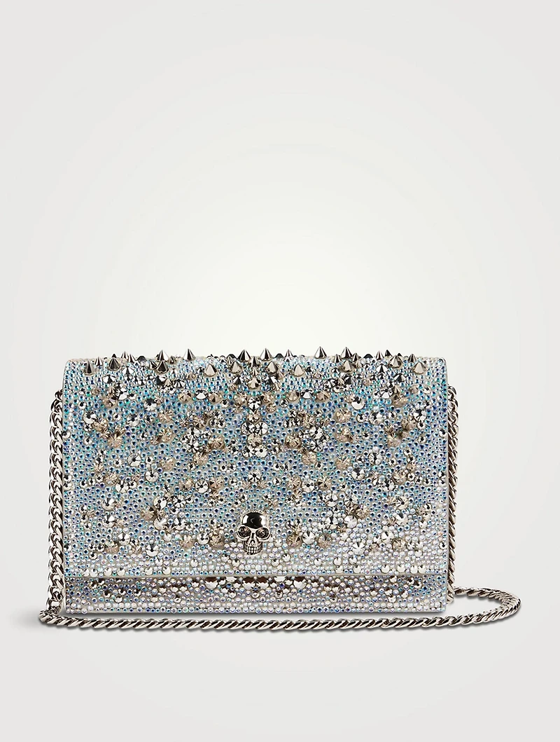 Mini Skull Embellished Suede Bag